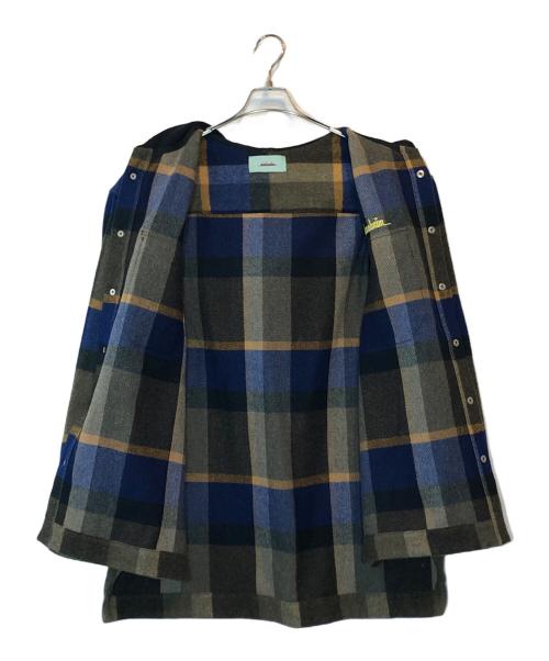 MINDSEEKER（マインドシーカー）MINDSEEKER (マインドシーカー) HOOD CHECK SHIRT JACKET ブルー サイズ:Mの古着・服飾アイテム