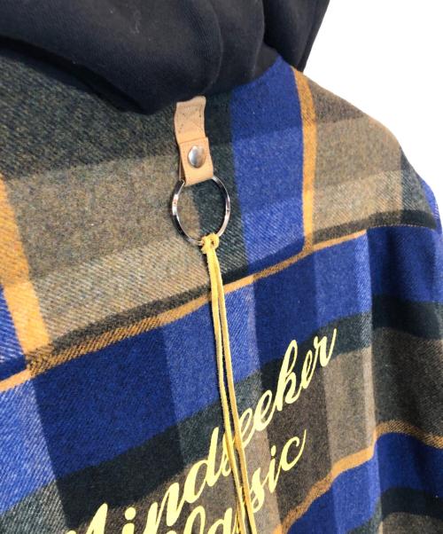 MINDSEEKER（マインドシーカー）MINDSEEKER (マインドシーカー) HOOD CHECK SHIRT JACKET ブルー サイズ:Mの古着・服飾アイテム