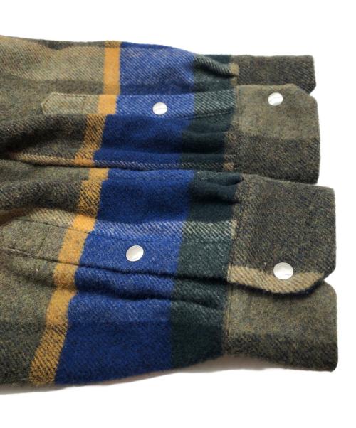 MINDSEEKER（マインドシーカー）MINDSEEKER (マインドシーカー) HOOD CHECK SHIRT JACKET ブルー サイズ:Mの古着・服飾アイテム