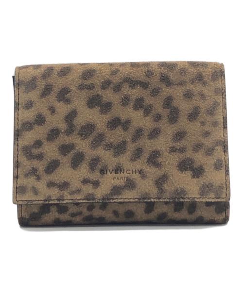GIVENCHY（ジバンシィ）GIVENCHY (ジバンシィ) スエード レオパード 3つ折り財布 ブラウン サイズ:下記参照の古着・服飾アイテム
