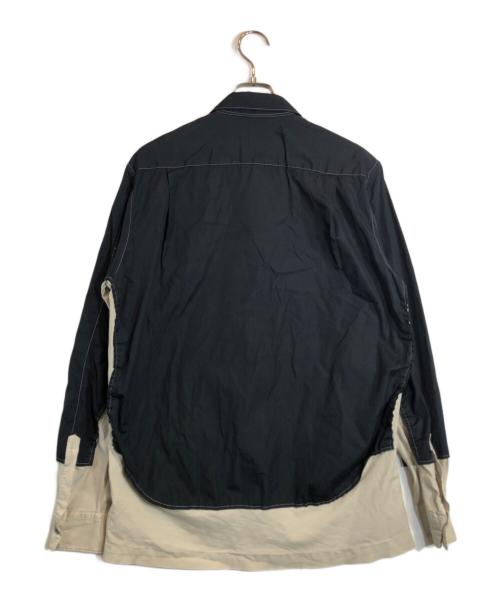 COMME des GARCONS HOMME PLUS（コムデギャルソンオムプリュス）COMME des GARCONS HOMME PLUS (コムデギャルソンオムプリュス) ポリ縮絨レイヤードシャツ ブラック サイズ:Sの古着・服飾アイテム