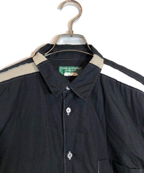 COMME des GARCONS HOMME PLUS（コムデギャルソンオムプリュス）COMME des GARCONS HOMME PLUS (コムデギャルソンオムプリュス) ポリ縮絨レイヤードシャツ ブラック サイズ:Sの古着・服飾アイテム