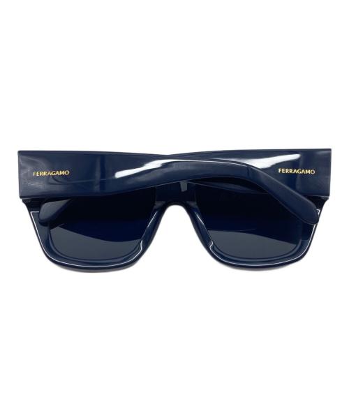 Salvatore Ferragamo（サルヴァトーレ フェラガモ）Salvatore Ferragamo (サルヴァトーレ フェラガモ) スクエアフレームサングラス ネイビー サイズ:55□19の古着・服飾アイテム