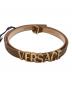 VERSACE (ヴェルサーチェ) ロゴ レザー ベルト ブラウン サイズ:80/32：25000円