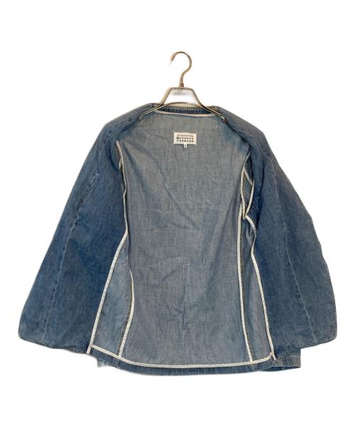 Maison Margiela（メゾンマルジェラ）Maison Margiela (メゾンマルジェラ) ノーカラーデニムジャケット インディゴ サイズ:SIZE 46の古着・服飾アイテム