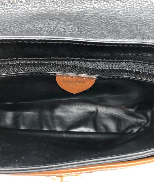 CELINE（セリーヌ）CELINE (セリーヌ) 丸金具ショルダーバッグ ブラックの古着・服飾アイテム