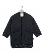 Gymphlexジムフレックス）の古着「キルティングダウン カラーレスコート」｜ブラック