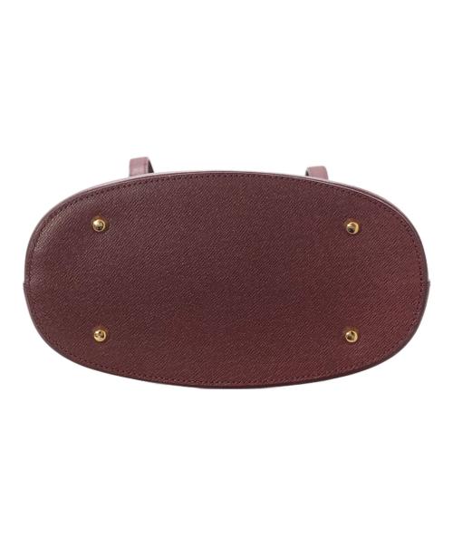 BURBERRY（バーバリー）BURBERRY (バーバリー) ハンドバッグ ベージュ×レッドの古着・服飾アイテム