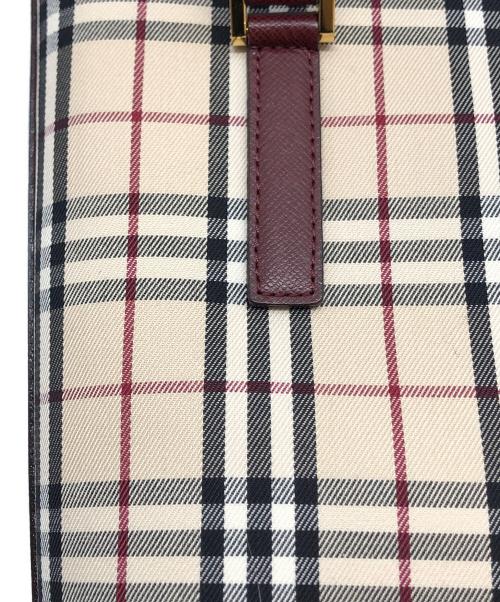 BURBERRY（バーバリー）BURBERRY (バーバリー) ハンドバッグ ベージュ×レッドの古着・服飾アイテム