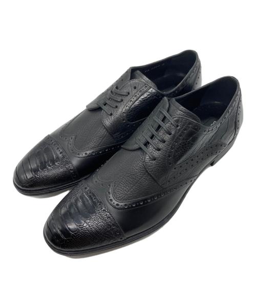 DOLCE & GABBANA（ドルチェ＆ガッバーナ）DOLCE & GABBANA (ドルチェ＆ガッバーナ) ウイングチップレザーシューズ ブラック サイズ:SIZE 26cmの古着・服飾アイテム