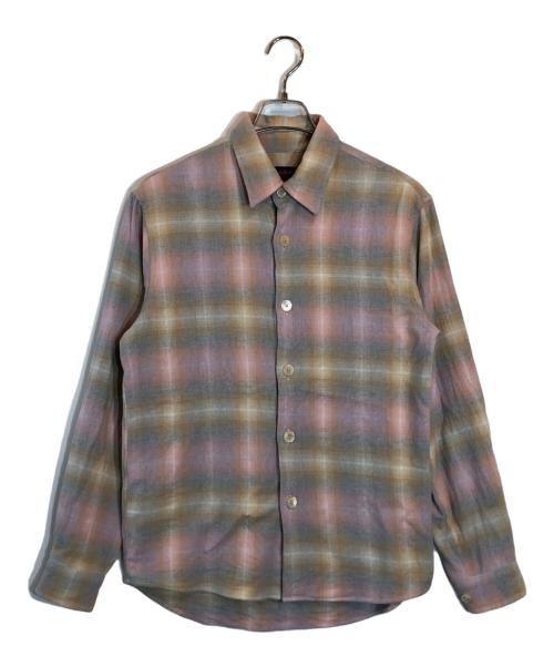 CABAN（キャバン）CABaN (キャバン) コットン ダブルブラッシュチェックシャツ ピンク サイズ:Sの古着・服飾アイテム