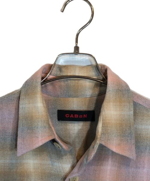 CABAN（キャバン）CABaN (キャバン) コットン ダブルブラッシュチェックシャツ ピンク サイズ:Sの古着・服飾アイテム