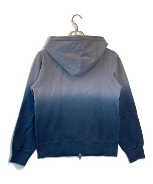 A BATHING APE（ア ベイシング エイプ）A BATHING APE (ア ベイシング エイプ) カレッジロゴグラデーションジップパーカー ネイビー×グレー サイズ:Mの古着・服飾アイテム