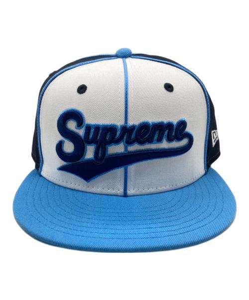 SUPREME（シュプリーム）Supreme (シュプリーム) New Era (ニューエラ) Piping Script Logo New Era Cap ブルーの古着・服飾アイテム