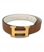 HERMESエルメス）の古着「Hバックルベルト」｜ベージュ