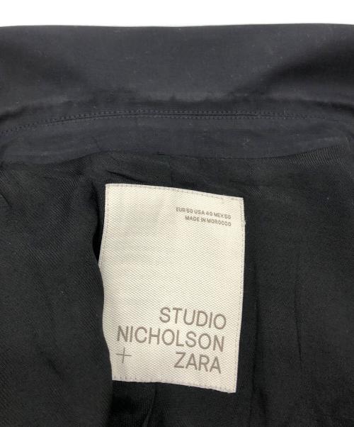 ZARA（ザラ）ZARA (ザラ) STUDIO NICHOLSON (スタジオ ニコルソン) ダブルブレスト オーバーサイズ テーラードジャケット ブラック サイズ:Lの古着・服飾アイテム