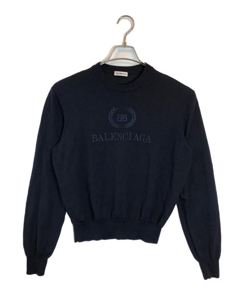 BALENCIAGA（バレンシアガ）BALENCIAGA (バレンシアガ) ロゴニット ネイビー サイズ:Sの古着・服飾アイテム