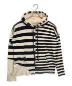 GREG LAURENグレッグローレン）の古着「ボーダーパーカー」｜ホワイト×ネイビー
