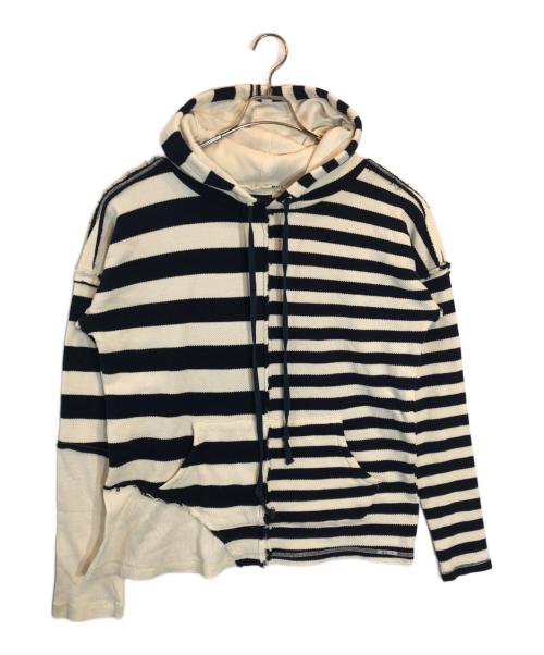 GREG LAUREN（グレッグローレン）GREG LAUREN (グレッグローレン) ボーダーパーカー ホワイト×ネイビー サイズ:SIZE 1の古着・服飾アイテム