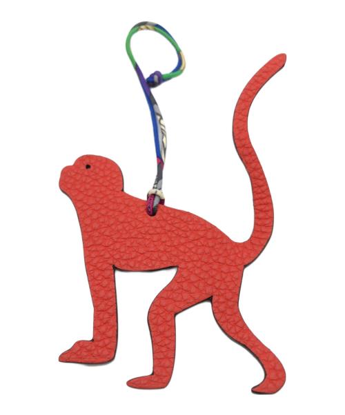 HERMES（エルメス）HERMES (エルメス) プティアッシュバッグチャームチャーム ブラウン×レッドの古着・服飾アイテム