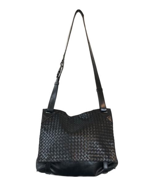 BOTTEGA VENETA（ボッテガベネタ）BOTTEGA VENETA (ボッテガベネタ) イントレチャートメッセンジャーバッグ ブラックの古着・服飾アイテム