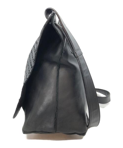 BOTTEGA VENETA（ボッテガベネタ）BOTTEGA VENETA (ボッテガベネタ) イントレチャートメッセンジャーバッグ ブラックの古着・服飾アイテム