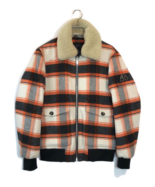 MOOSE KNUCKLES（ムース ナックルズ）MOOSE KNUCKLES (ムース ナックルズ) ELIOT RIVER JACKET  IN ORANGE GREY PLAID オレンジ サイズ:Mの古着・服飾アイテム