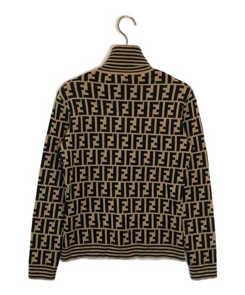 FENDI（フェンディ）FENDI (フェンディ) ズッカ柄 タートルネック ニット ブラウン×イエロー サイズ:Lの古着・服飾アイテム