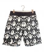 COACH×BAPE BY A BATHING APEコーチ×ベイプバイアベイシングエイプ）の古着「ハーフパンツ」｜ホワイト×ブラック