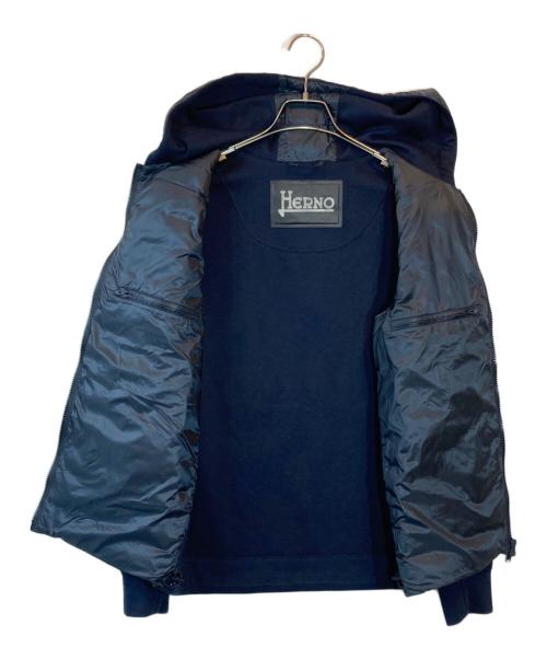 HERNO（ヘルノ）HERNO (ヘルノ) ウォーターレペレントナイロンライトダウンハイブリッドフーディー ネイビー サイズ:SIZE 48の古着・服飾アイテム