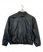 POLO RALPH LAURENポロ・ラルフローレン）の古着「レザースイングトップ」｜ブラック