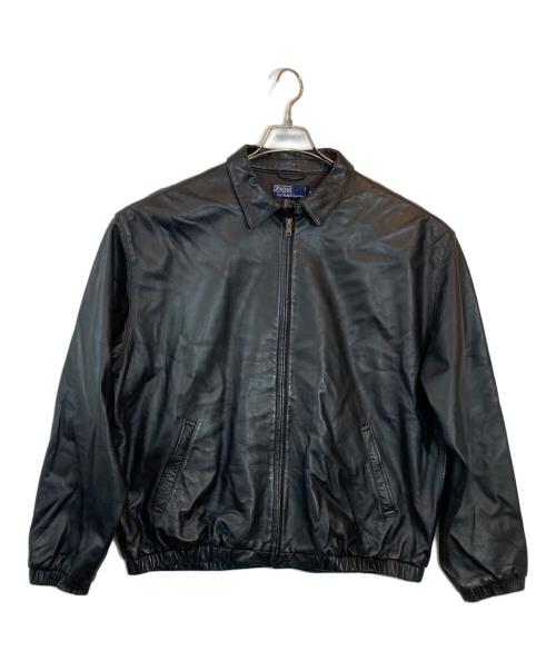 POLO RALPH LAUREN（ポロ・ラルフローレン）POLO RALPH LAUREN (ポロ・ラルフローレン) レザースイングトップ ブラック サイズ:XLの古着・服飾アイテム