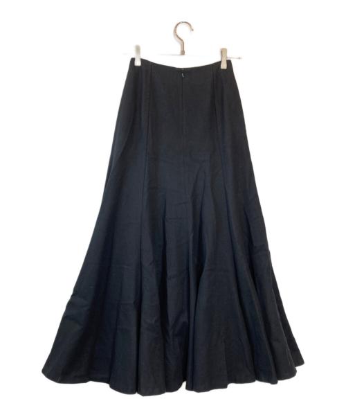 DRIES VAN NOTEN（ドリスヴァンノッテン）DRIES VAN NOTEN (ドリスヴァンノッテン) ウールフレア ロングスカート ブラック サイズ:SIZE 36の古着・服飾アイテム