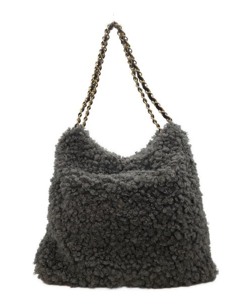 VIOLAd'ORO（ヴィオラドーロ）VIOLAd'ORO (ヴィオラドーロ) ELMO カルガンラムチェーン トートバッグ グレーの古着・服飾アイテム