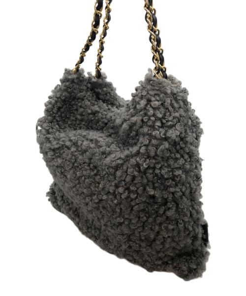 VIOLAd'ORO（ヴィオラドーロ）VIOLAd'ORO (ヴィオラドーロ) ELMO カルガンラムチェーン トートバッグ グレーの古着・服飾アイテム