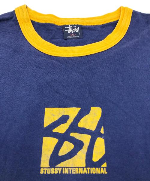 stussy（ステューシー）stussy (ステューシー) リンガーTシャツ ネイビー サイズ:SIZE XLの古着・服飾アイテム
