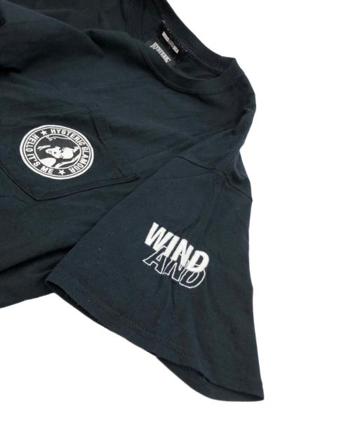 Hysteric Glamour（ヒステリックグラマー）Hysteric Glamour (ヒステリックグラマー) WIND AND SEA (ウィンダンシー) 半袖カットソー ブラック サイズ:XLの古着・服飾アイテム