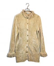 Christian Dior（クリスチャン ディオール）の古着「シルクフリンジロングカーディガン」｜イエロー