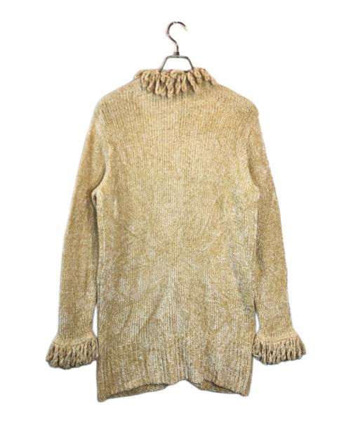 Christian Dior（クリスチャン ディオール）Christian Dior (クリスチャン ディオール) シルクフリンジロングカーディガン イエロー サイズ:Mの古着・服飾アイテム