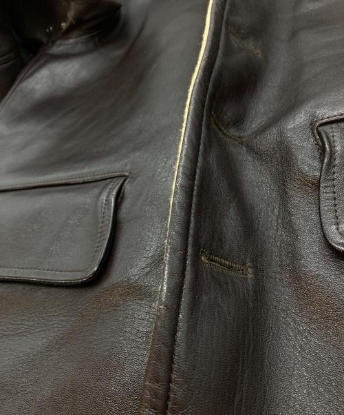 BY GLADHAND（バイグラッドハンド）BY GLADHAND (バイグラッドハンド) カウハイドレザーカーコート ブラウン サイズ:Mの古着・服飾アイテム