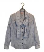 Vivienne Westwood RED LABELヴィヴィアンウエストウッドレッドレーベル）の古着「リボン オーブプリントブラウス」｜ブルー