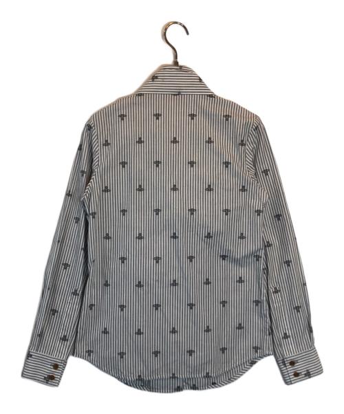 Vivienne Westwood RED LABEL（ヴィヴィアンウエストウッドレッドレーベル）Vivienne Westwood RED LABEL (ヴィヴィアンウエストウッドレッドレーベル) リボン オーブプリントブラウス グレー サイズ:SIZE 1 未使用品の古着・服飾アイテム