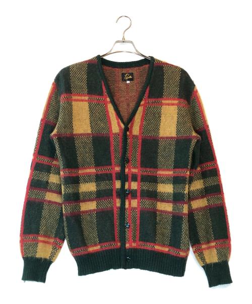 Needles（ニードルズ）Needles (ニードルズ) Mohair Cardigan Tartan レッド×グリーン サイズ:Sの古着・服飾アイテム