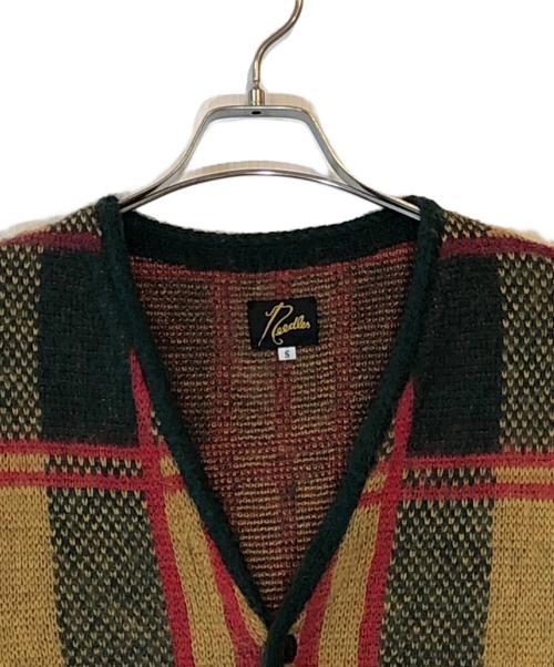 Needles（ニードルズ）Needles (ニードルズ) Mohair Cardigan Tartan レッド×グリーン サイズ:Sの古着・服飾アイテム