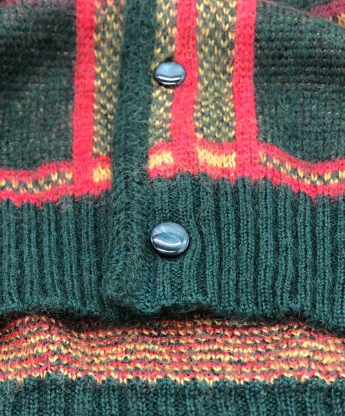 Needles（ニードルズ）Needles (ニードルズ) Mohair Cardigan Tartan レッド×グリーン サイズ:Sの古着・服飾アイテム