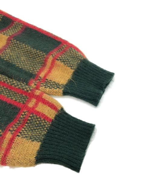 Needles（ニードルズ）Needles (ニードルズ) Mohair Cardigan Tartan レッド×グリーン サイズ:Sの古着・服飾アイテム