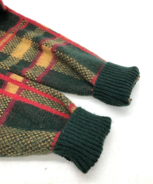 Needles（ニードルズ）Needles (ニードルズ) Mohair Cardigan Tartan レッド×グリーン サイズ:Sの古着・服飾アイテム