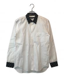 COMME des GARCONS HOMME DEUX（コムデギャルソン オム ドゥ）の古着「ドット切替シャツ」｜ホワイト