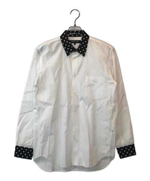 COMME des GARCONS HOMME DEUX（コムデギャルソン オム ドゥ）COMME des GARCONS HOMME DEUX (コムデギャルソン オム ドゥ) ドット切替シャツ ホワイト サイズ:Sの古着・服飾アイテム