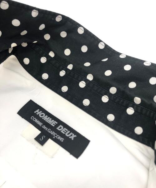 COMME des GARCONS HOMME DEUX（コムデギャルソン オム ドゥ）COMME des GARCONS HOMME DEUX (コムデギャルソン オム ドゥ) ドット切替シャツ ホワイト サイズ:Sの古着・服飾アイテム
